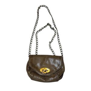 Pietro Alessandro | Lamb Leather Crossbody Clutch Purse in Metallic Taupe